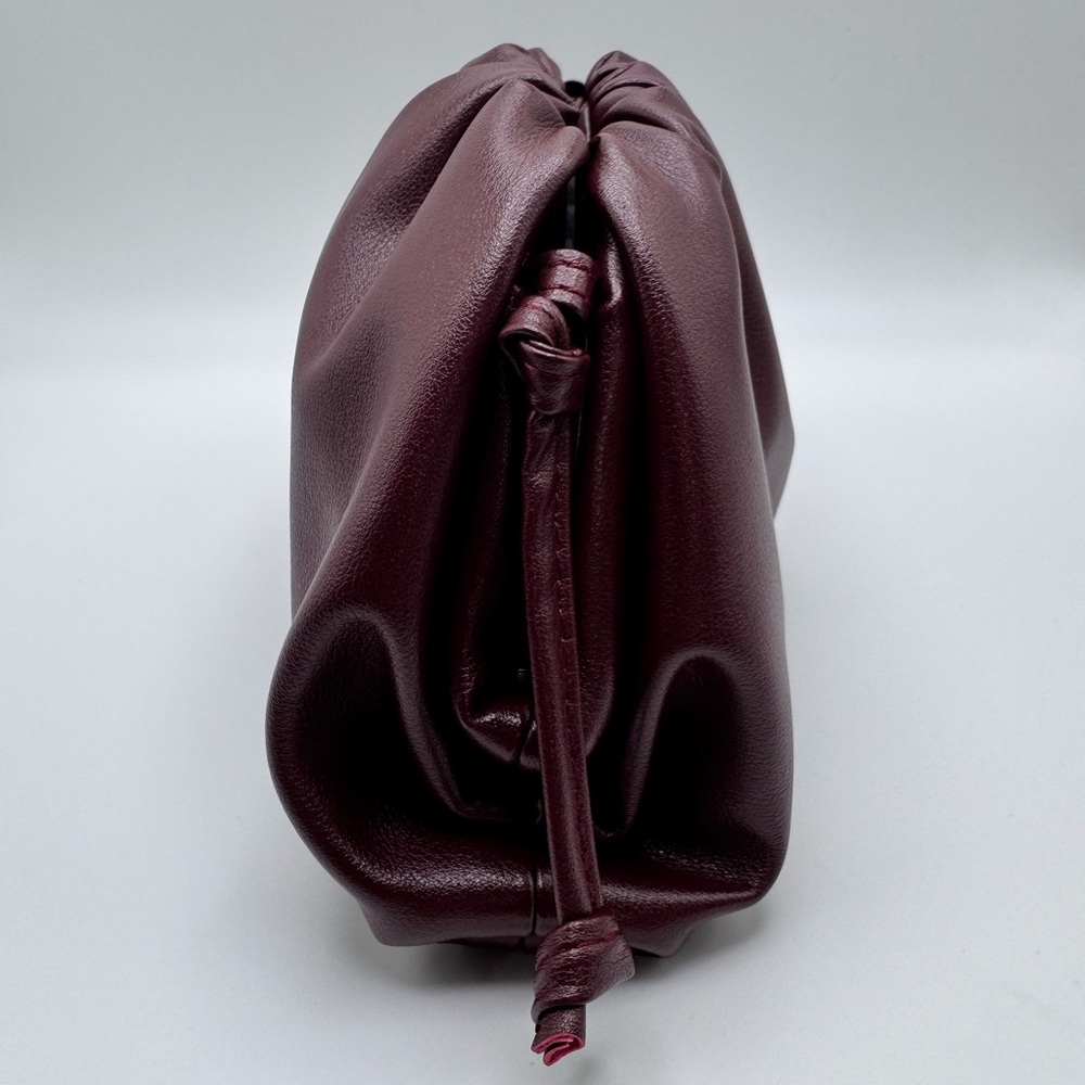 Soft Leather Mini Pouch Bag - Oxblood - Picture 4 of 7